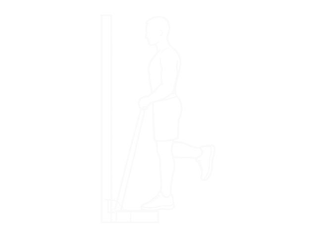 Single-Leg Band Reverse Calf Raise — Start