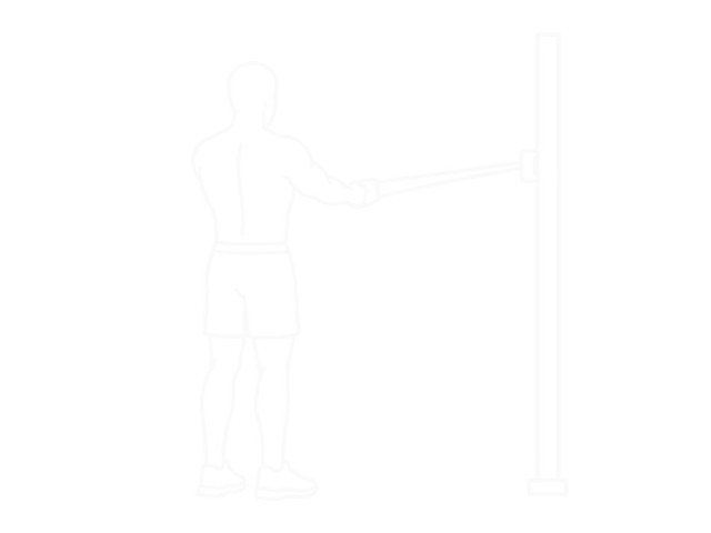 Standing Band Rear Delt Row — Start