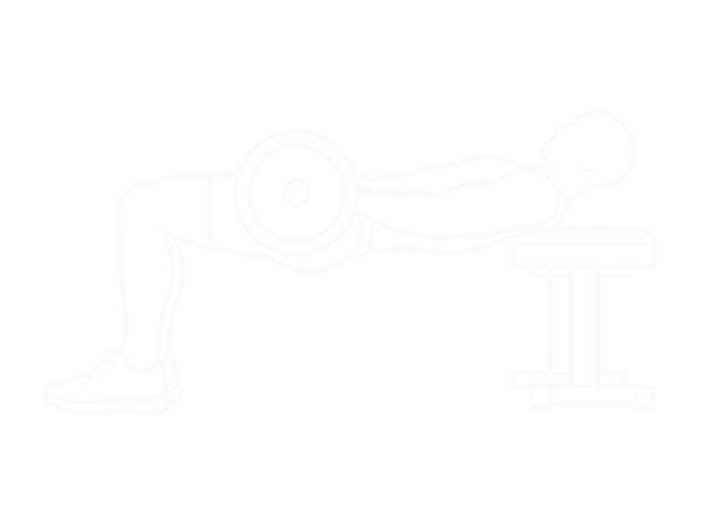 Barbell Glute Bridge Two Legs on Bench — End