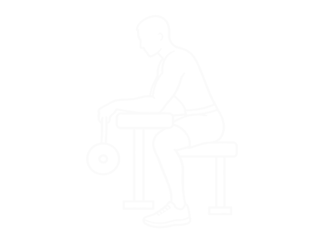 Barbell Palms Down Wrist Curl Over a Bench — Start