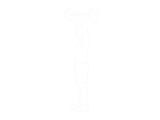 Standing Barbell Front Raise Over Head — End