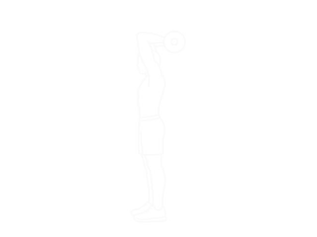 Standing Overhead Barbell Triceps Extension — End