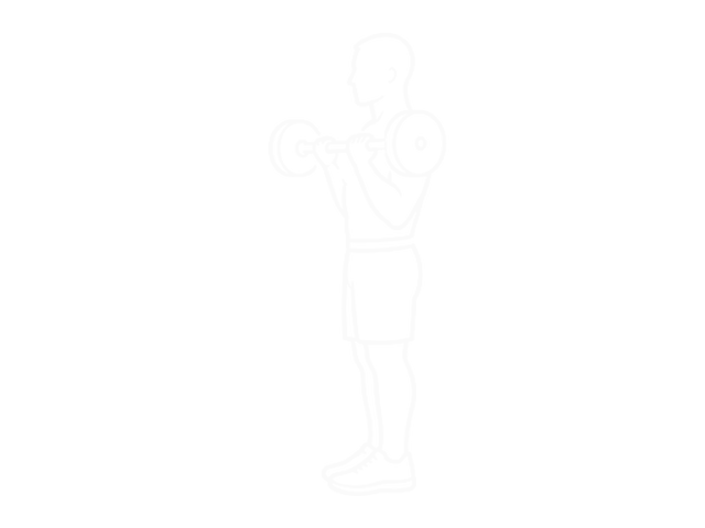 Standing Barbell Reverse-Grip Curl — End