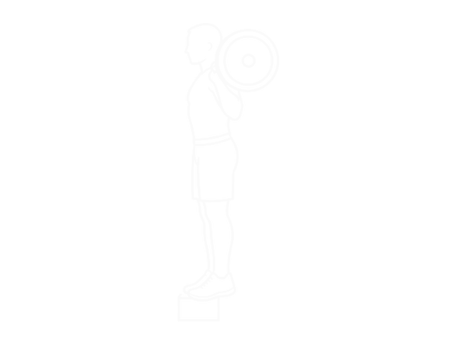 Standing Barbell Rocking Leg Calf Raise — Start
