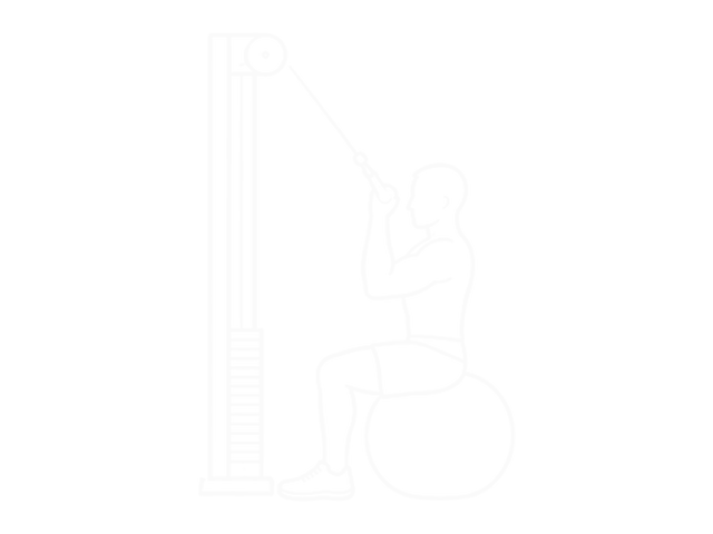 Overhead Cable Curl on Exercise Ball — End
