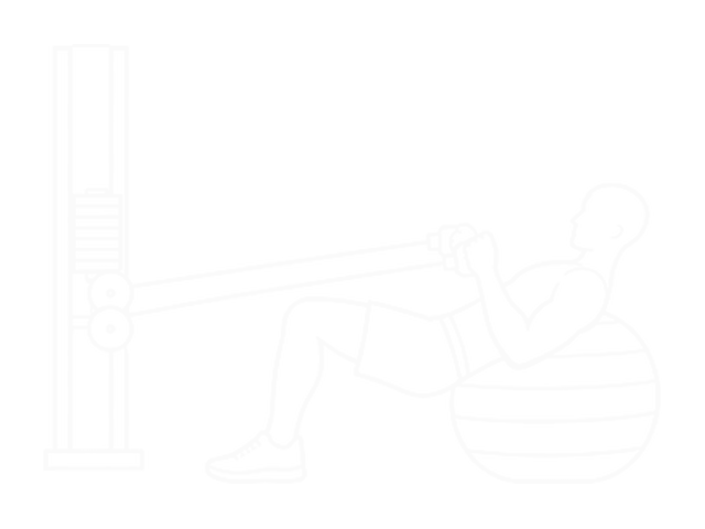 Cable Press on Exercise Ball — Start