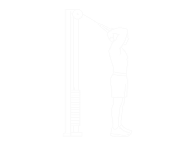 Cable Rope High Pulley Overhead Triceps Extension — Start