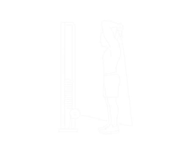 Standing Cable Reverse-Grip One-Arm Overhead Triceps Extension — Start