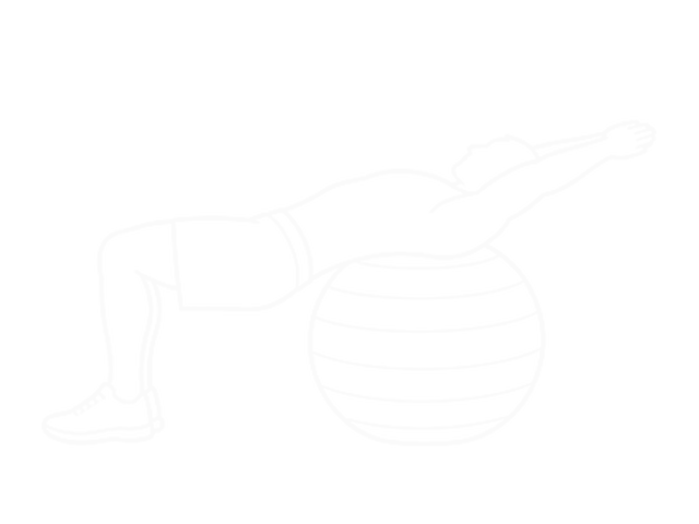 Crunch (On Stability Ball, Arms Straight) — Start