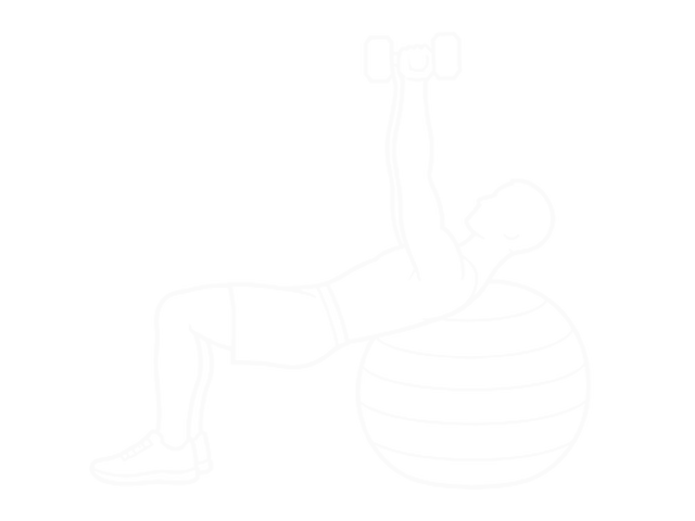 Incline Dumbbell Hammer Press on Exercise Ball — End