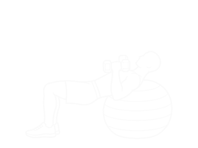 Incline Dumbbell Hammer Press on Exercise Ball — Start