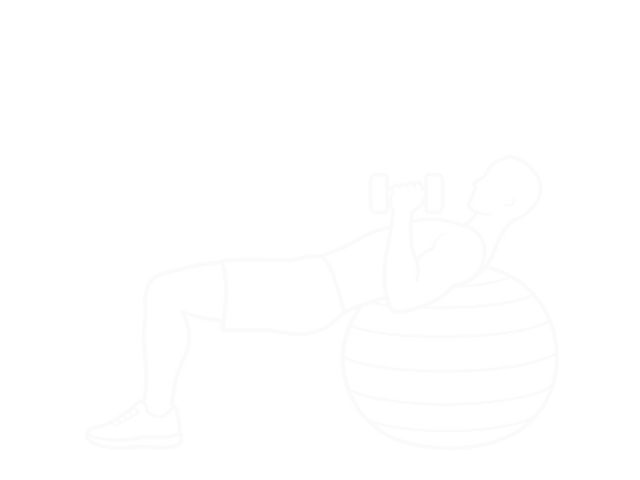 Incline One-Arm Dumbbell Hammer Press on Exercise Ball — 시작