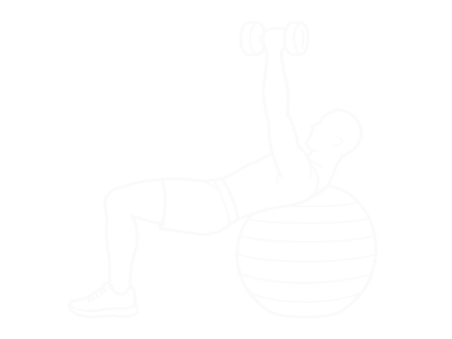 Incline Dumbbell Press on Exercise Ball — End