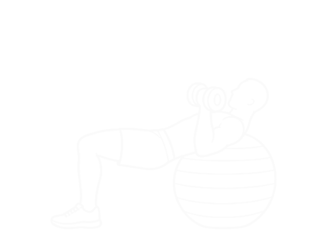 Incline Dumbbell Press on Exercise Ball — Start