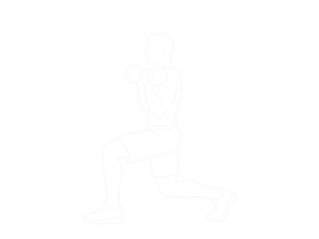 Dumbbell Lunge with Biceps Curl — End