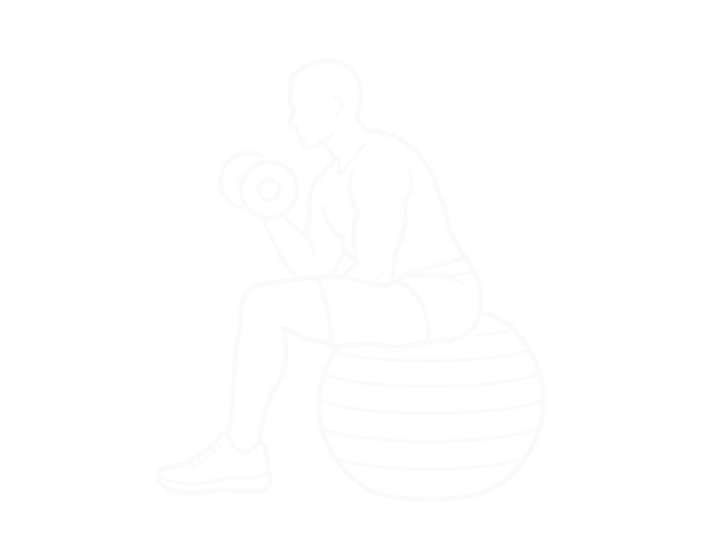 One-Arm Dumbbell Concentration Curl (On Stability Ball) — End