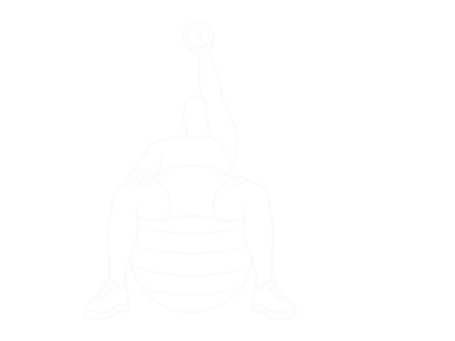 One-Arm Dumbbell Fly on Exercise Ball — 시작