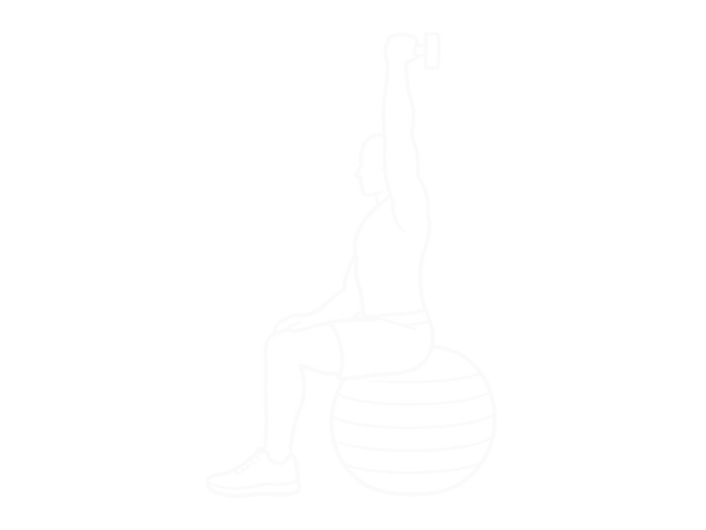One-Arm Dumbbell French Press on Exercise Ball — End