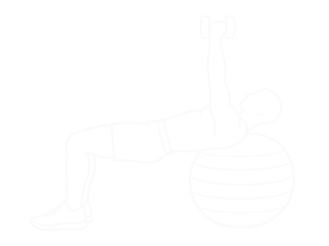 One-Arm Dumbbell Hammer Press on Exercise Ball — 끝