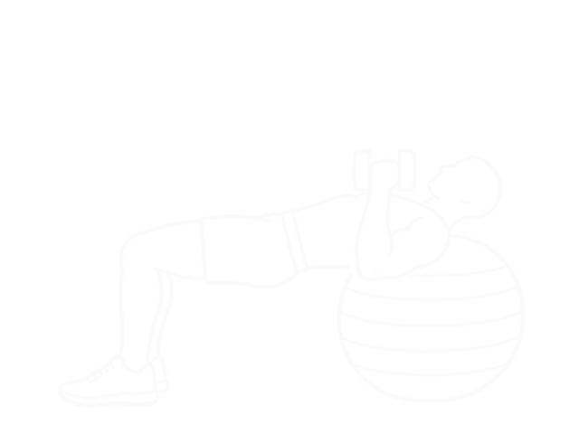 One-Arm Dumbbell Hammer Press on Exercise Ball — 시작