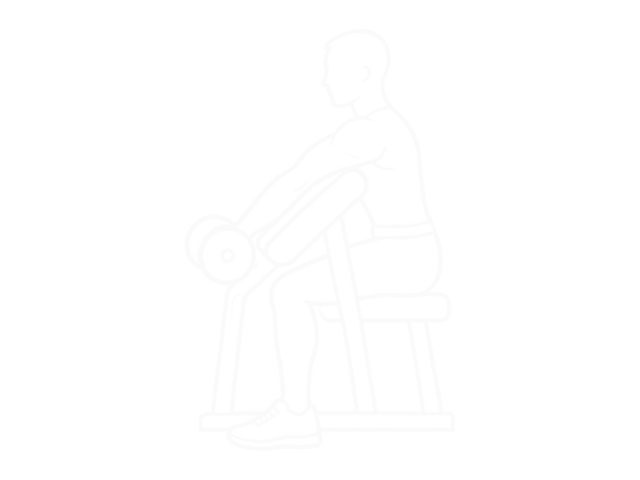 One-Arm Dumbbell Preacher Curl — Start