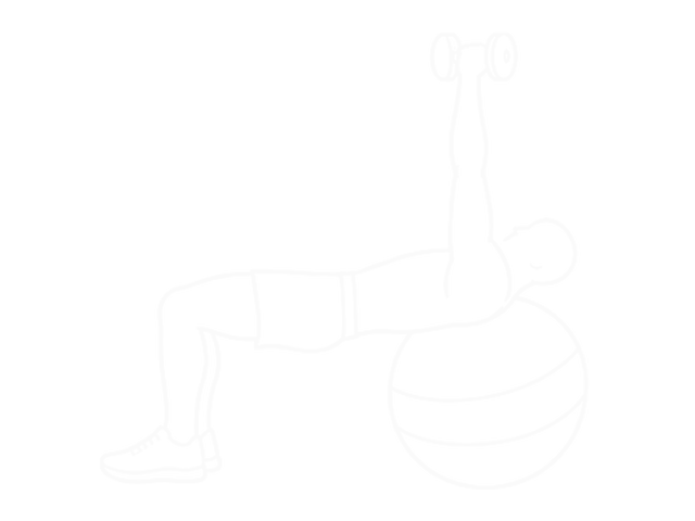 One-Arm Dumbbell Press on Exercise Ball — 끝