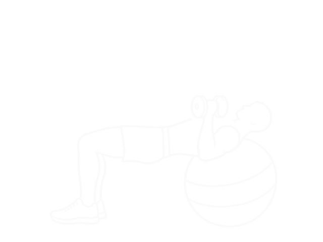 One-Arm Dumbbell Press on Exercise Ball — 시작
