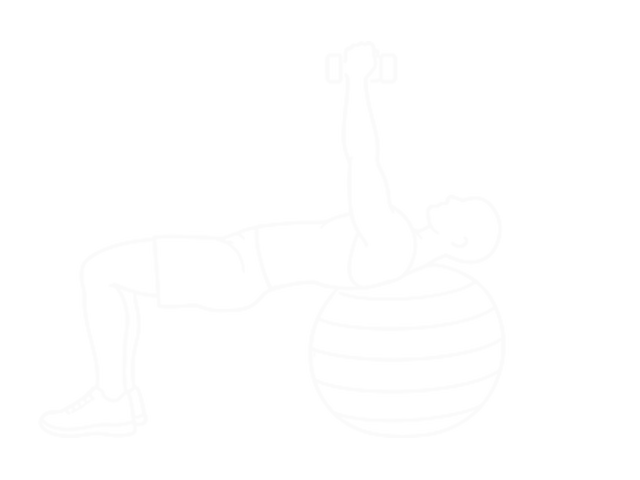 One-Arm Dumbbell Pullover on Exercise Ball — 시작
