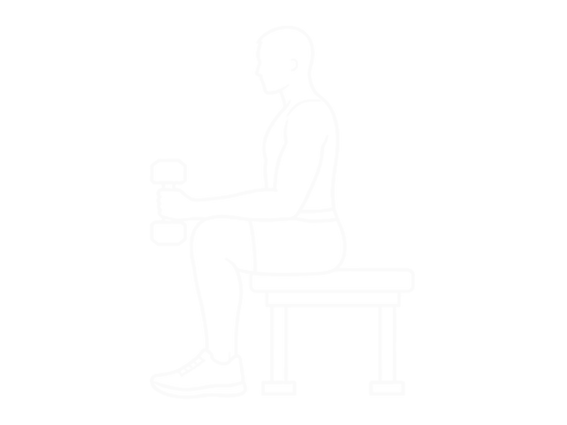Seated One-Arm Dumbbell Neutral Wrist Curl — 끝