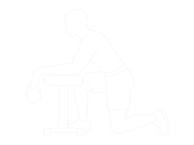 Dumbbell Over Bench One-Arm Reverse Wrist Curl — Start