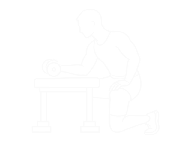 Dumbbell Over Bench Wrist Curl — End
