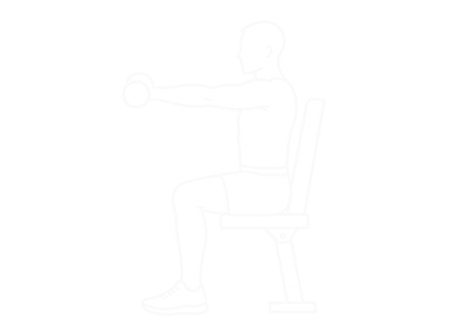 Seated Dumbbell Alternate Front Raise — 끝