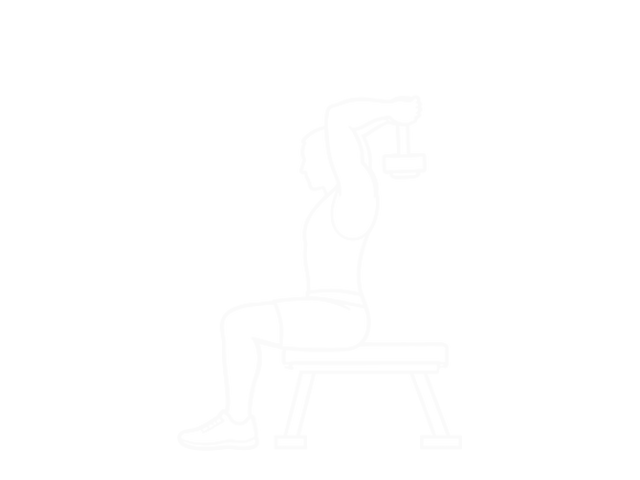 Seated Dumbbell Bench Extension — Start