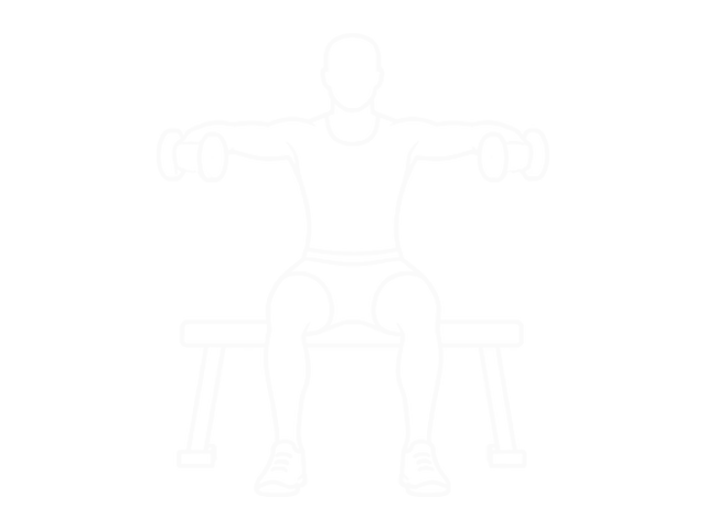 Seated Dumbbell Bent Arm Lateral Raise — End