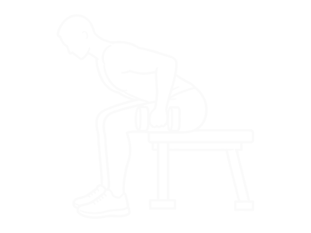 Seated Dumbbell Bent Over Alternate Kickback — Start