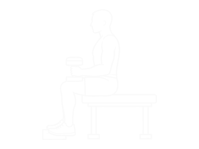 Seated Dumbbell Calf Raise — Start