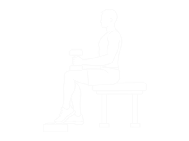 Seated One-Leg Dumbbell Calf Raise - Hammer Grip — End