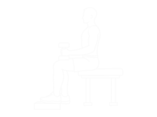 Seated One-Leg Dumbbell Calf Raise - Hammer Grip — Start