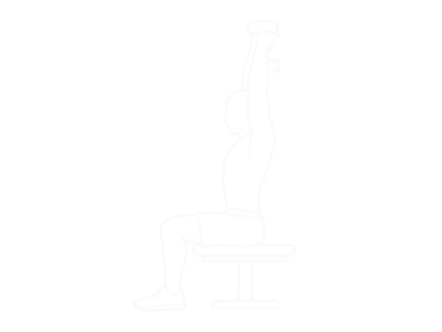 Seated Dumbbell Triceps Press — End