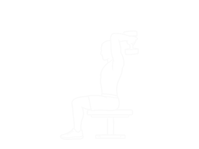 Seated Dumbbell Triceps Press — Start