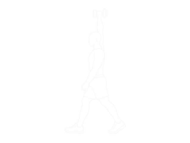 Dumbbell Single Arm Overhead Carry — End