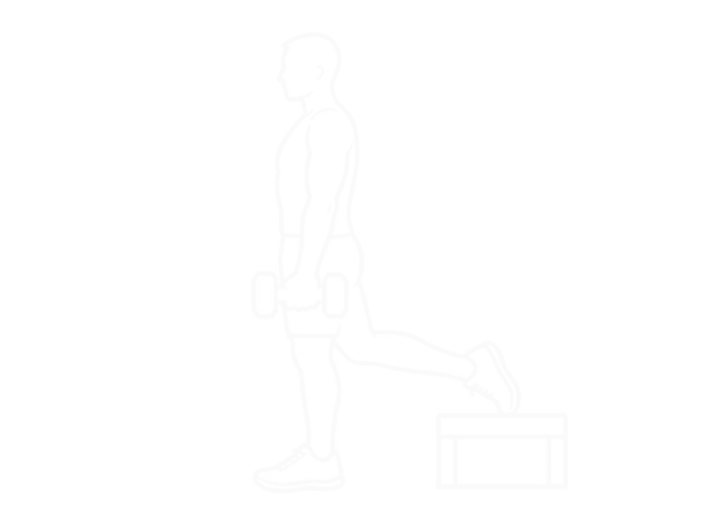 Single-Leg Dumbbell Deadlift with Stepbox Support — Start