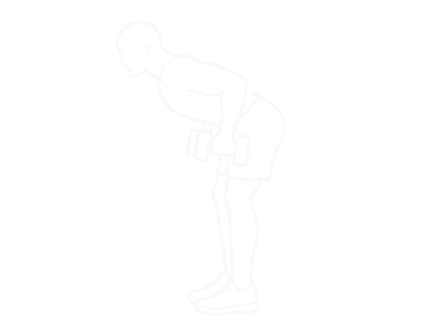 Standing Dumbbell Bent Over Two-Arm Triceps Extension — Start