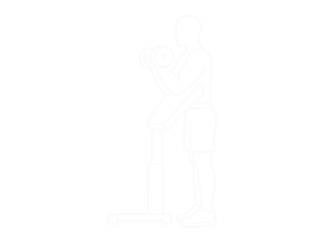 Standing Dumbbell Preacher Curl — End