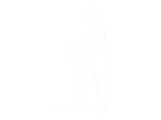 Standing Dumbbell Preacher Curl — Start