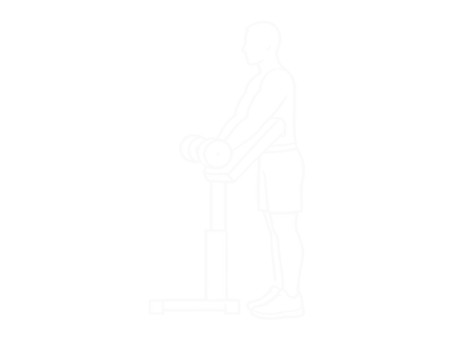 Standing Dumbbell Zottman Preacher Curl — Start