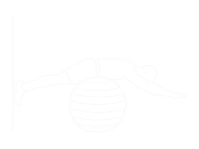 Exercise Ball Back Extension with Arms Extended — Start