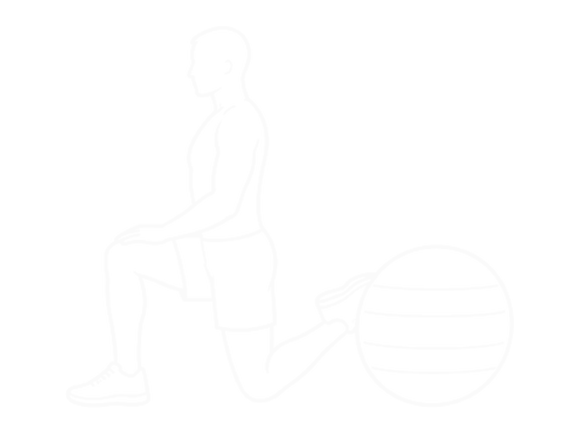 Exercise Ball Hip Flexor Stretch — Start
