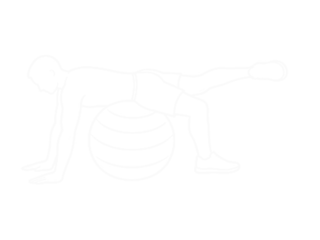 Exercise Ball One-Leg Prone Lower Body Rotation — End