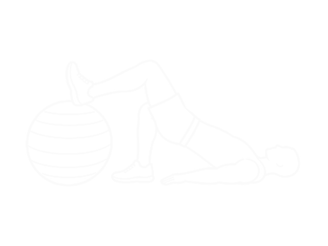 Exercise Ball One Legged Diagonal Kick Hamstring Curl — End